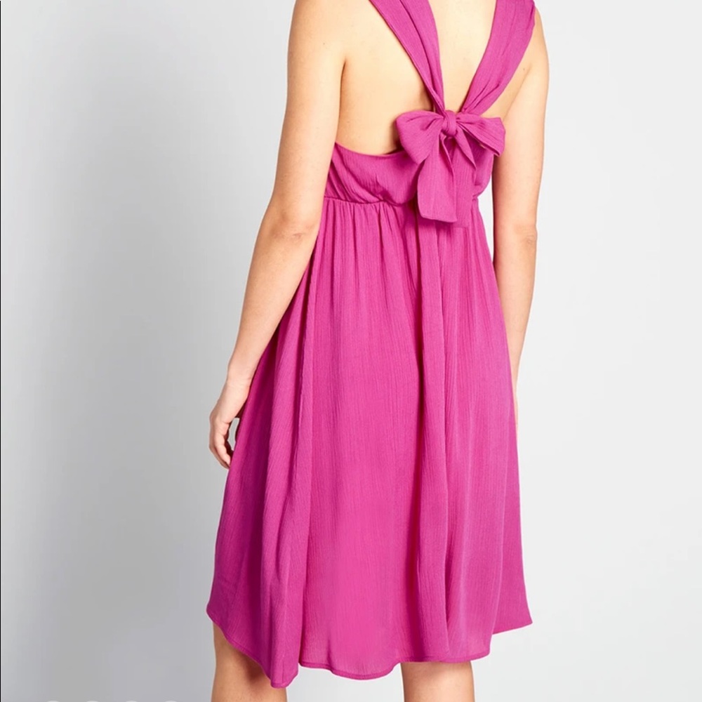 ModCloth nwot Berry a-line bow detail dress - Picture 2 of 11